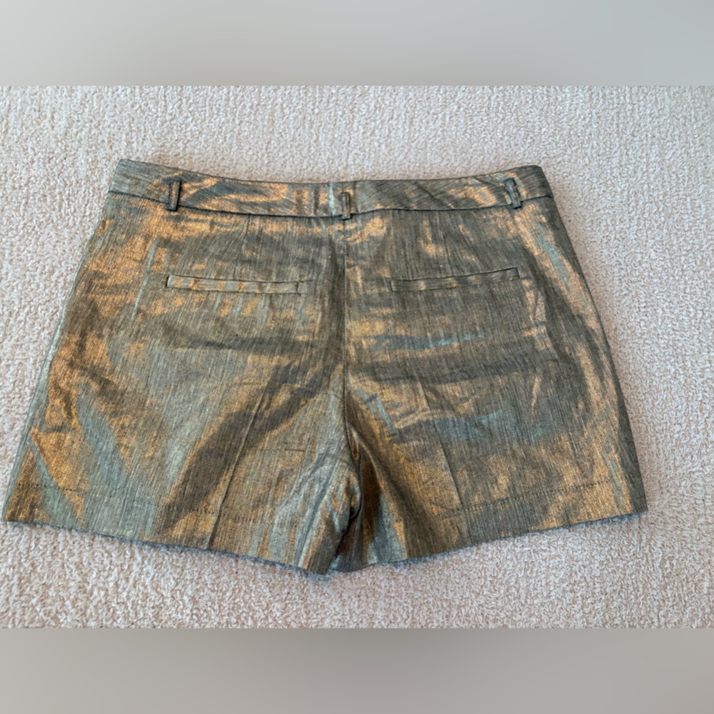 NWOT: Robert Rodriguez Shimmering Gold Shorts - Picture 2 of 4